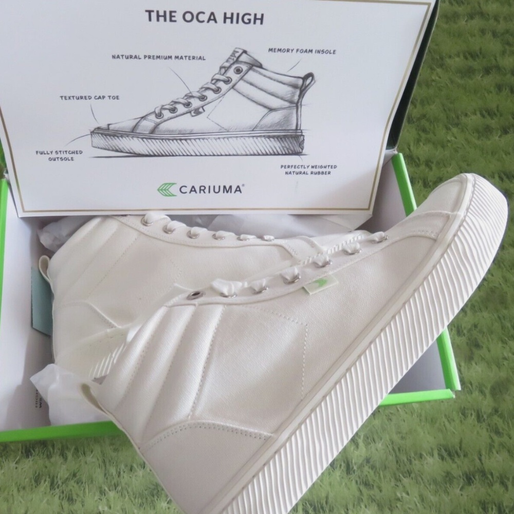 NEW Cariuma OCA Low HIGH TOP Off White Canvas Sneaker - Size W 8.5 / M 7